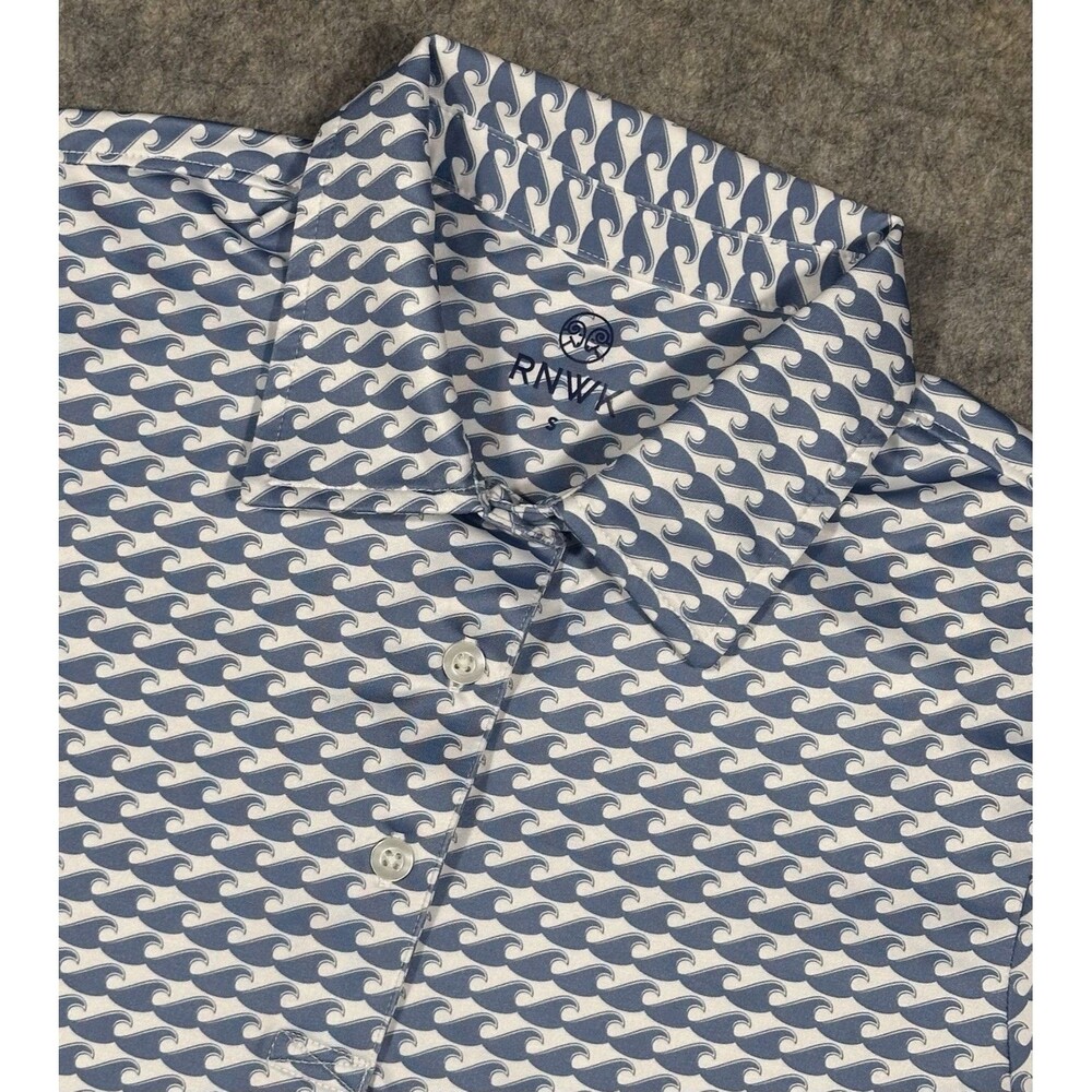 Renwick Wave Print Shirt Sleeve Polo Shirt Women’s S Performance Golf Pickleball